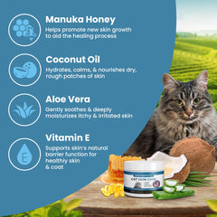 Soin ResQ Organics pour dermatite chez le chat, apaise les démangeaisons.