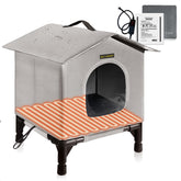 Rest-Eazzzy maison-chats-chauffee-exterieur-gris offre chaleur et protection.