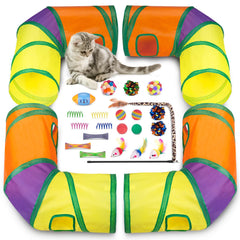 Jouet Retro Shaw tunnels grands pour chats, favorise l'exercice intérieur.