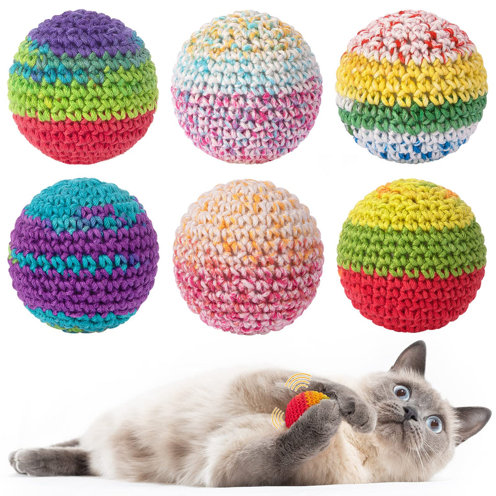 Balle en laine Retro Shaw avec clochette pour stimuler le jeu du chat.