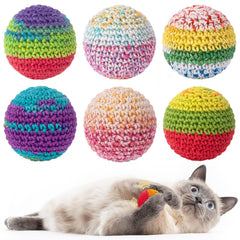 Balle en laine Retro Shaw avec clochette pour stimuler le jeu du chat.