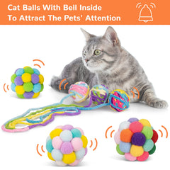 Détail texture laine douce sur balle Retro Shaw pour chats.