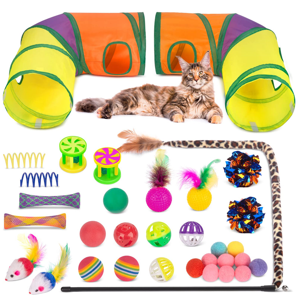 Tunnel chat pliable Retro Shaw, parfait pour exploration et exercice intérieur.
