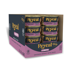 Reveal chat en conserve avec bouillon, protéine élevée pour repas rassasiant.