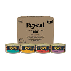 Reveal nourriture humide pour chat, pack varié de boîtes, présentation prête à tester