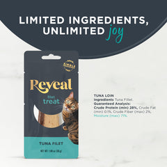 Reveal: protéine réelle – filet de thon entier, portion riche pour les chats gourmets.