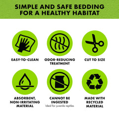 Revêtement Zilla terrarium vert: réduction des odeurs pour l'habitat.