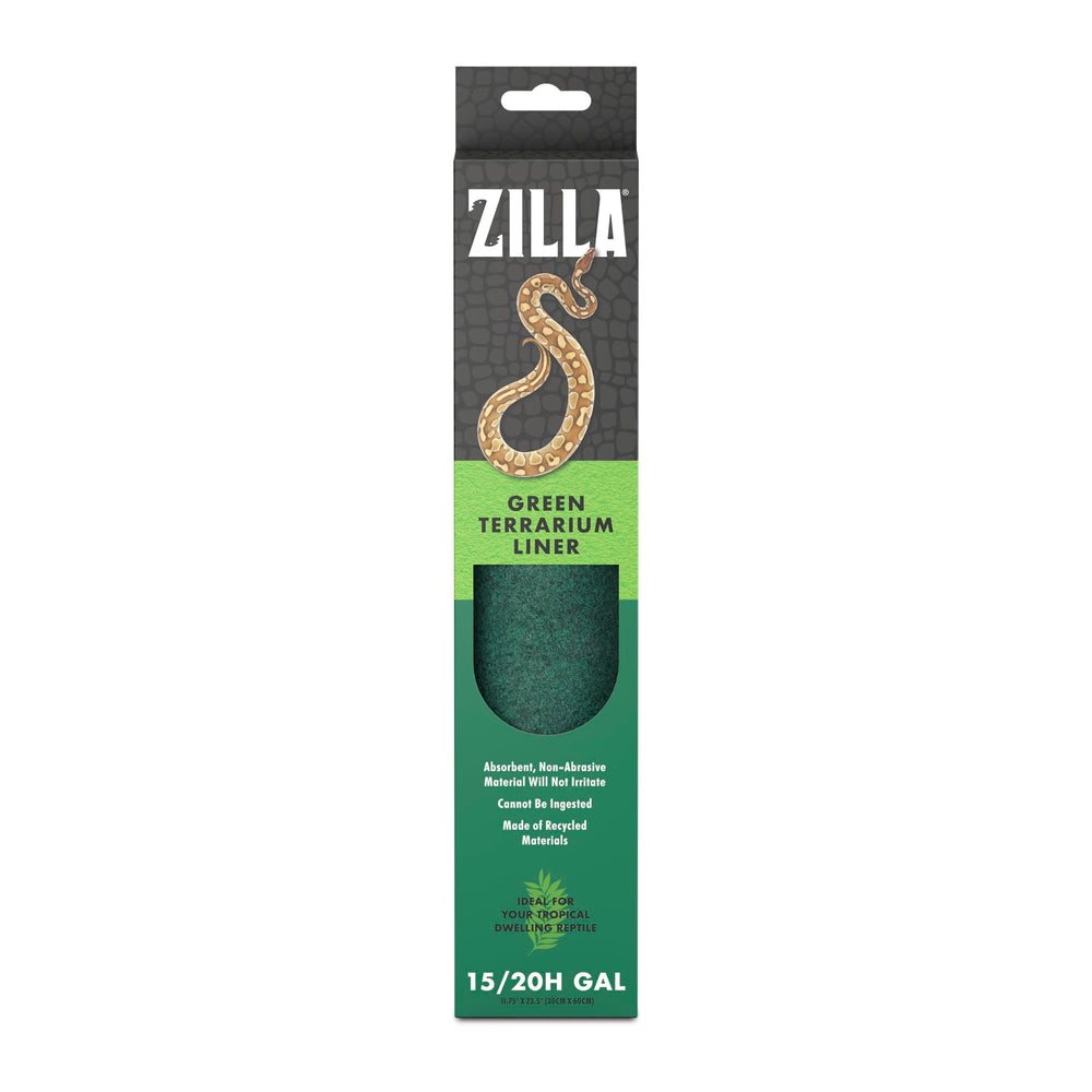 Revêtement Zilla terrarium vert, rouleau pratique et sûr pour reptiles.