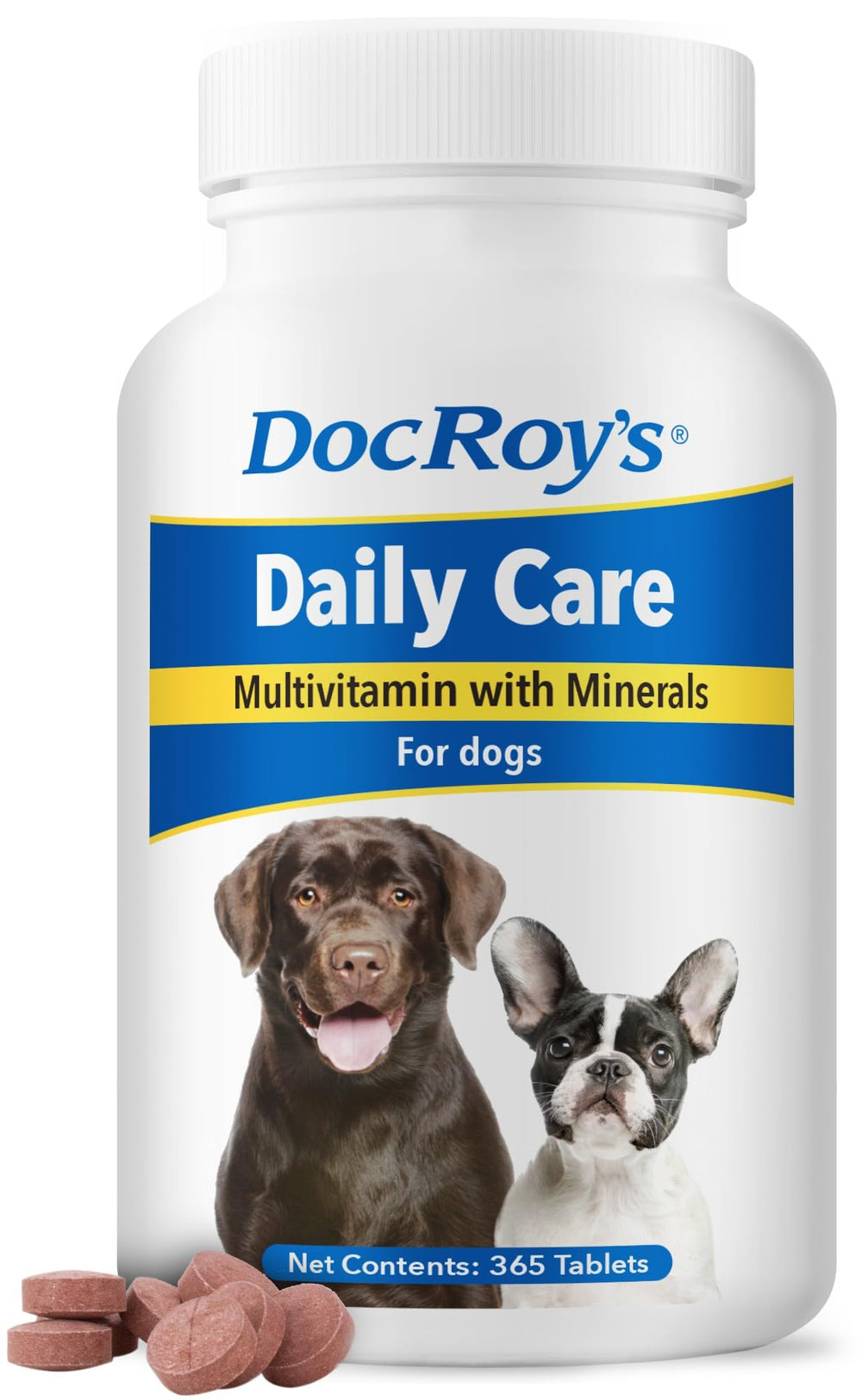 Doc Roy’s Daily Care – comprimés multivitaminés pour chien, énergie et immunité.