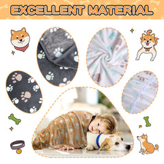 Couverture Rezutan pour chien imprimé patte gris marron blanc.