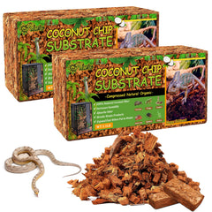 Riare substrat coco reptile 2-pack: substrat naturel pour terrarium.