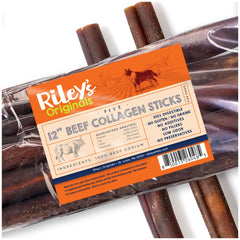 Riley's bâton-collagène chien 12 pouces, mordiller longtemps.