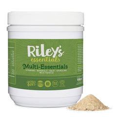 Riley's Multi-Essentials en poudre pour chiens, soutien nutritionnel quotidien.