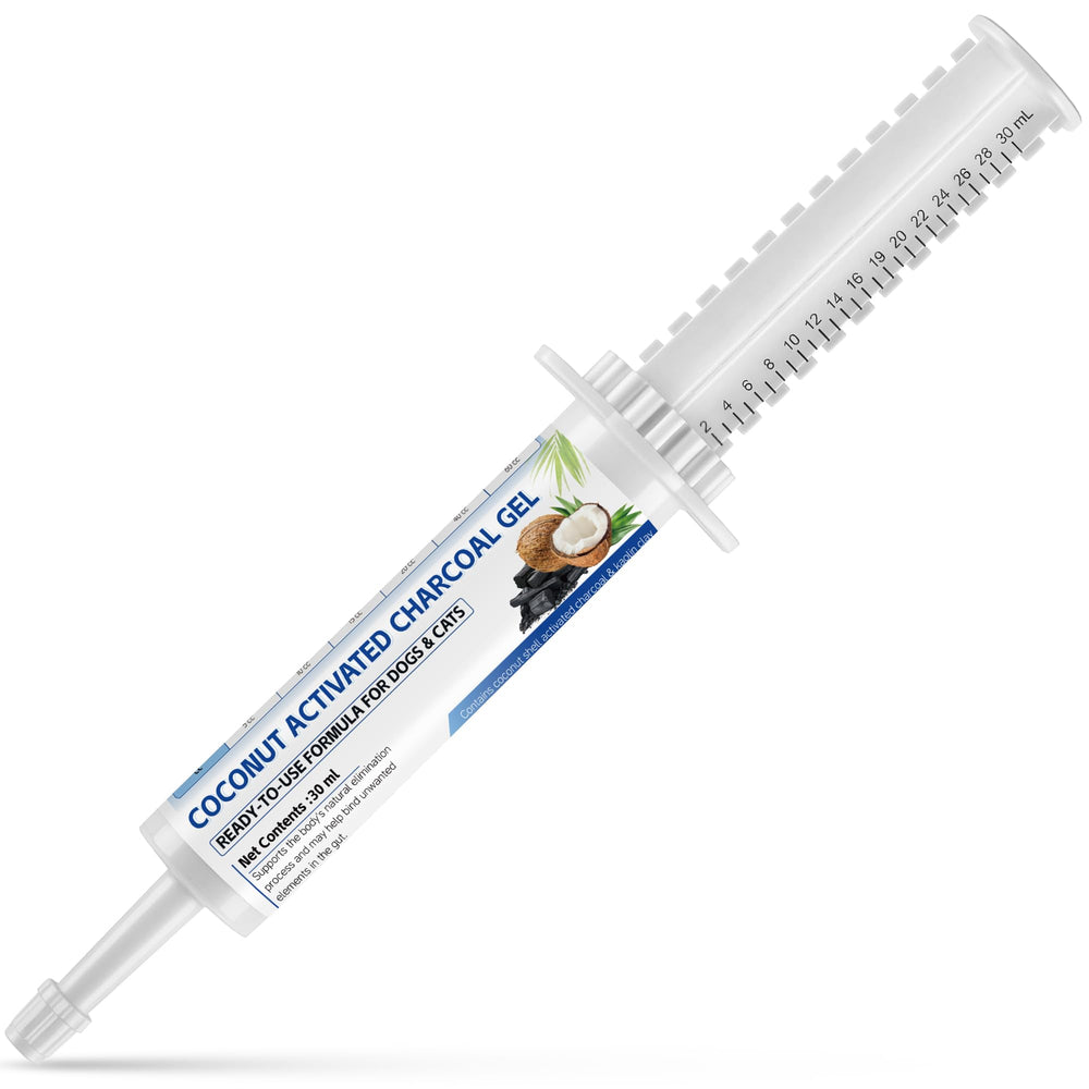 Riteeu pâte charbon actif d’urgence prête à l’emploi dans une seringue de 30 ml.
