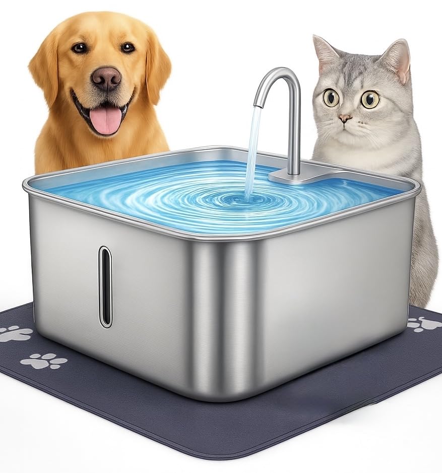 RMH fontaine-eau-inox-7L, hydratation fiable pour chats et chiens.