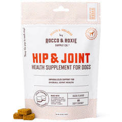 Rocco et Roxie : friandises canard pour articulations canines et mobilité potentiellement soutenue