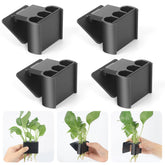 Support Roetelo 3 trous en noir pour plantes aquatiques, maintien stable.