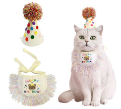 ROHOME bandana-anniversaire-chat-tissu, confortable et idéal pour les photos festives.