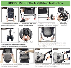 ROODO chariot animaux avec panier de rangement pratique pour essentiels.