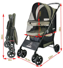 Poussette ROODO pliable et compacte, facile à transporter en voiture.
