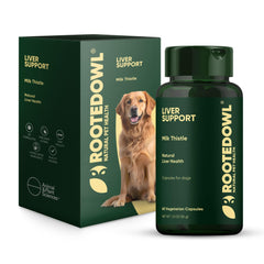 Rooted Owl Soutien-foie pour chiens : bouteille naturelle pour le bien-être potentiel du foie