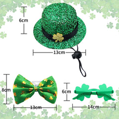 Rosulasi lunettes trèfle vert, style irlandais lumineux pour chien ou chat