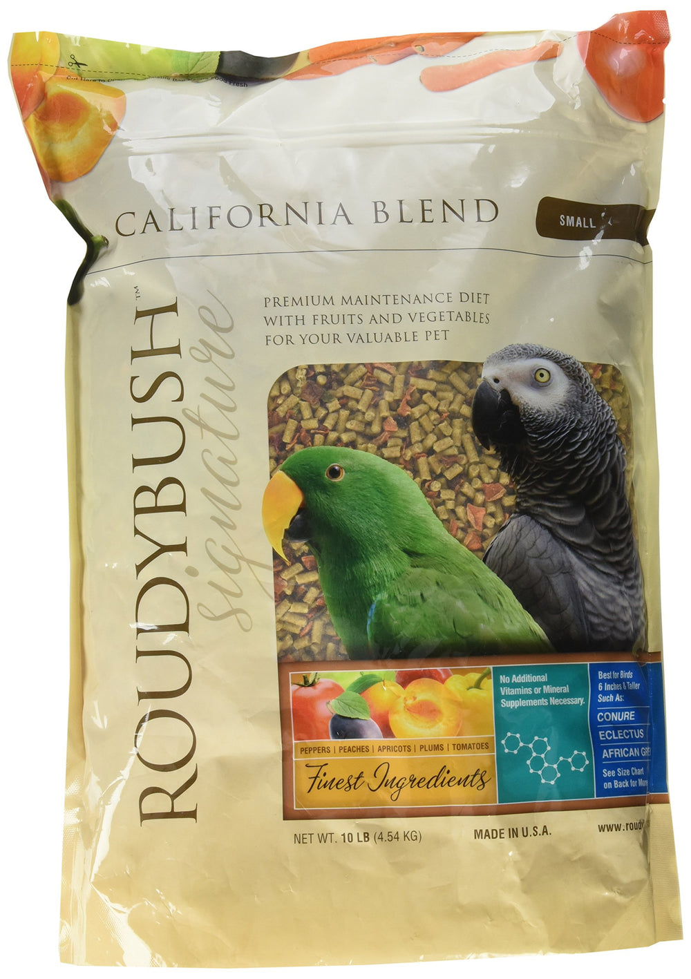 RoudyBush California Blend emballage, prêt à nourrir les oiseaux au quotidien.