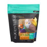 RoudyBush granulés dans bol, alimentation équilibrée pour petits oiseaux.