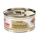 Emballage Royal Canin Dachshund Loaf en Sauce, pratique pour lot de 24 boîtes.