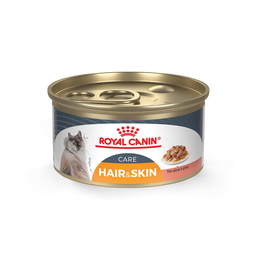 Emballage Royal Canin montrant le soin du pelage et de la peau.