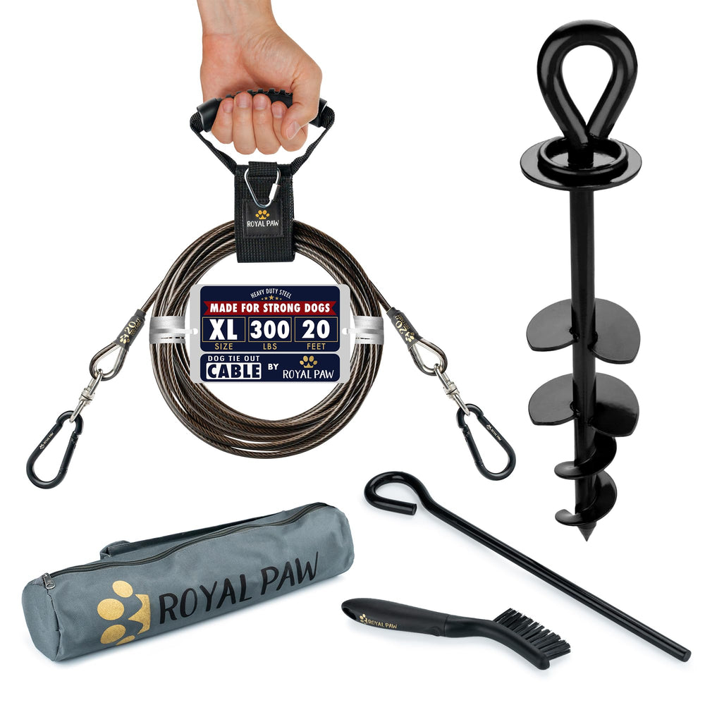 Royal Paw câble d'attache 20 pieds pour chien, sécurité et liberté en plein air.