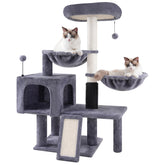 Roypet Arbre à chat: ensemble gris offrant espace repos et jeux tout-en-un.