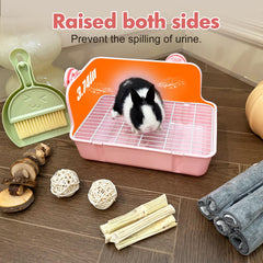 Litière RUBYHOME pour lapin: fixation sécurisée évite les renversements.