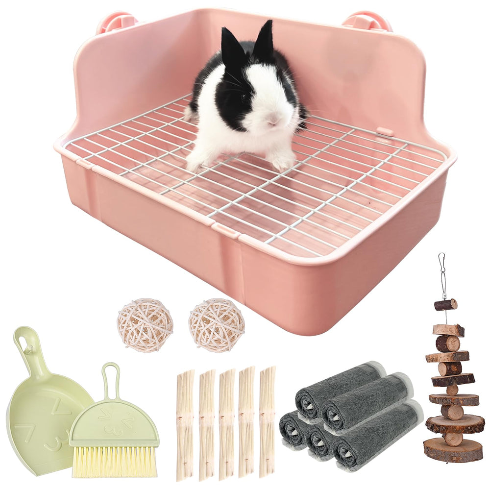 Litière RUBYHOME pour lapin, design profond offrant espace et nettoyage facilité.