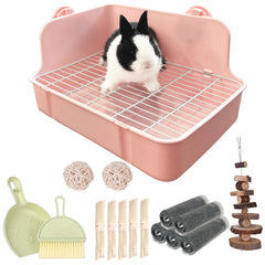 Litière RUBYHOME pour lapin, design profond offrant espace et nettoyage facilité.