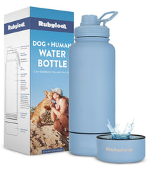 Rubyloo-bouteille 2 en 1 pour chien, hydratation pratique en extérieur