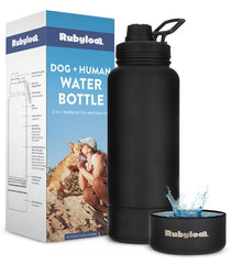 Rubyloo bouteille eau chien double paroi, hydratation durable lors des balades