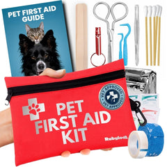 Trousse de secours Rubyloo pour chien compacte prête pour l’aventure.