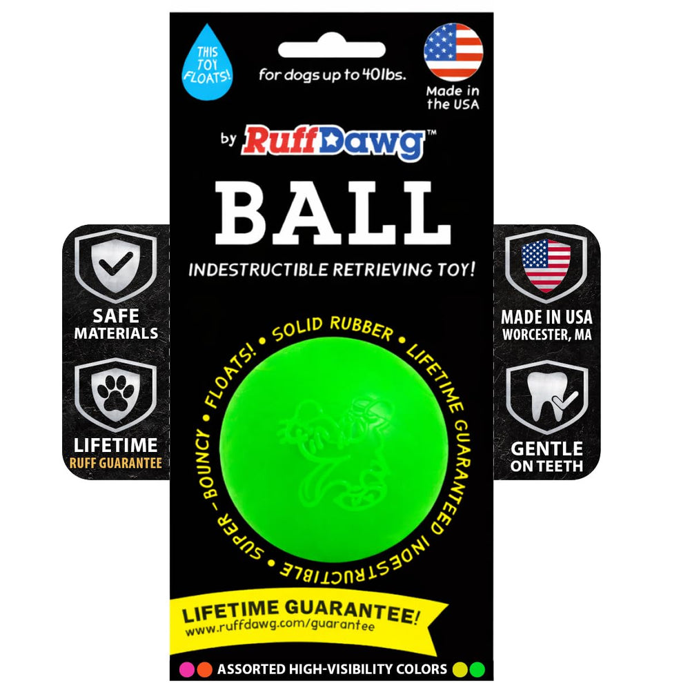 Balle indestructible Ruff Dawg 25 pouces avec rebond puissant pour chiens forts.