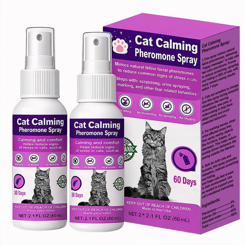 RUNMAT spray apaisant pour chat, bouteille 60 ml, favorise un calme rapide.