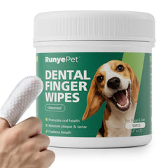 RunyePet lingettes dentaires sur doigt en utilisation pratique pour chien