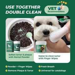 RunyePet lingettes dentaires 50 : essuyage rapide et efficace des dents.