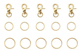 Clips d'étiquette Ruwado avec porte-clefs doré pour chien, sécurité renforcée.