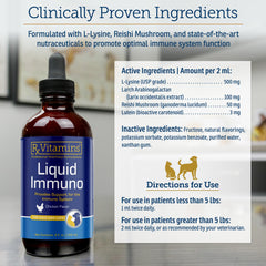 Rx Vitamins Liquid Immuno – champignon reishi pour soutien immunitaire animal