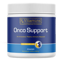 Rx Vitamins Onco Support montre la bouteille doseuse, suggérant une prise quotidienne pratique pour immunité.