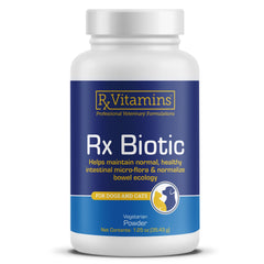 Rx Vitamins Rx Biotic, bouteille-probiotique, soutien digestif potentiel pour chiens et chats.