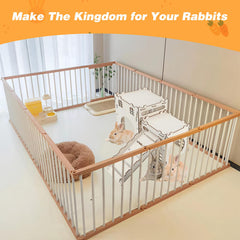 Rypet château lapin bois détachable, nettoyage facile et rangement simple.