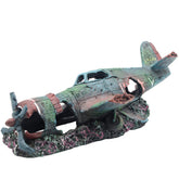 S-Lifeeling avion vintage en ruines sous-marine, refuge décoratif sûr pour poissons.