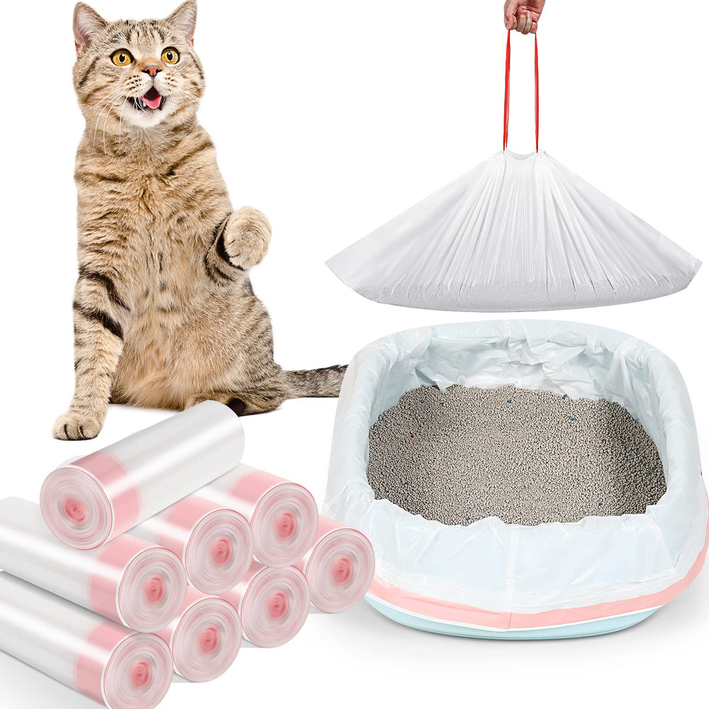 Sabary 80 sacs litière chat avec cordon, pratique et anti-déversement