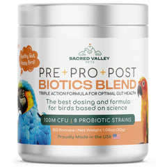 Sacred Valley Pets bouteille-probiotiques-perroquet pour soutien digestif potentiel.